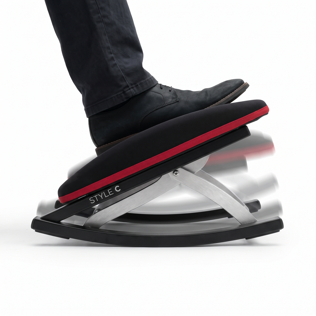 Ergonomic Under Desk Foot Rest Style C Side View Rocking Motion