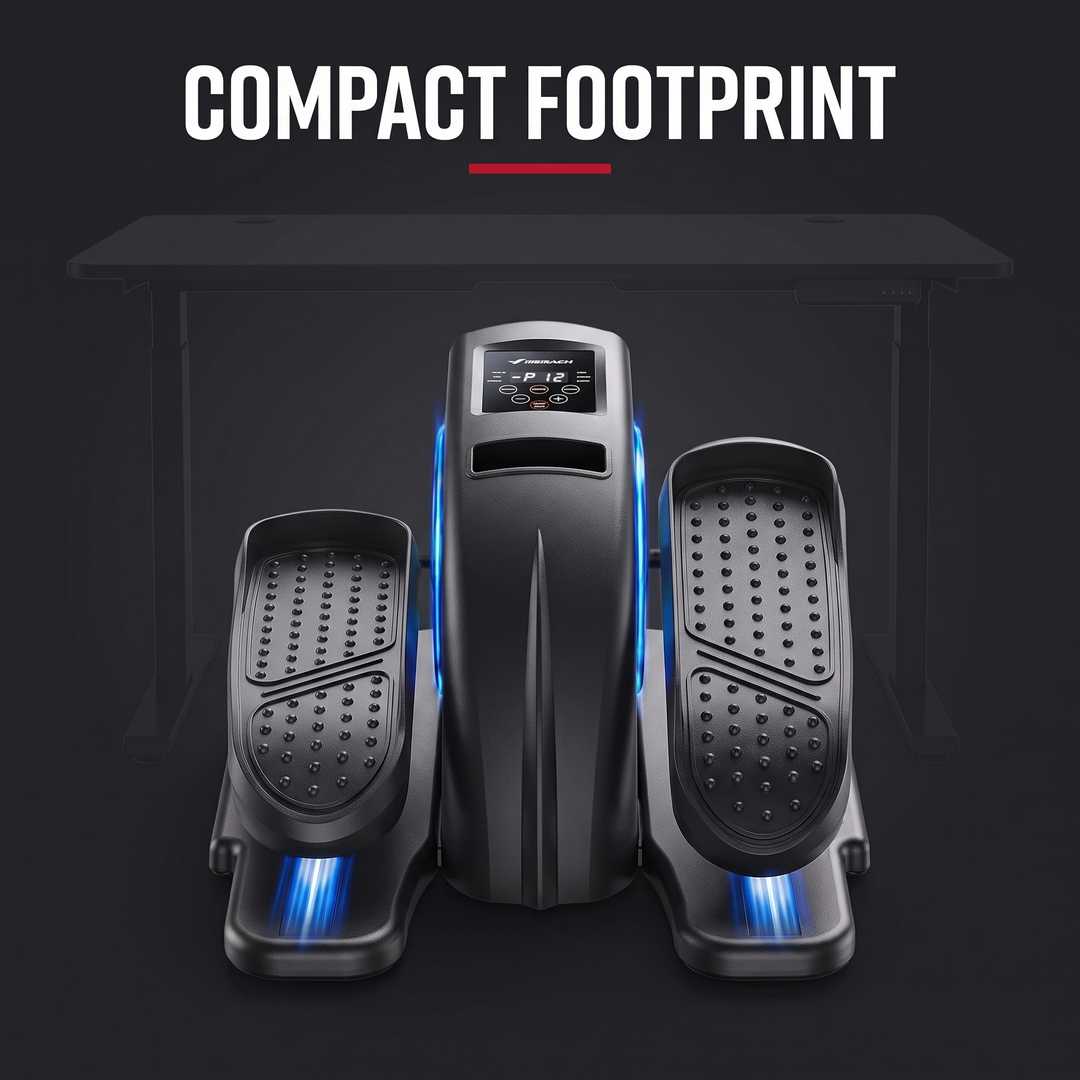 PHYSIOATHLETX Under Desk Elliptical Machine compact footprint feature