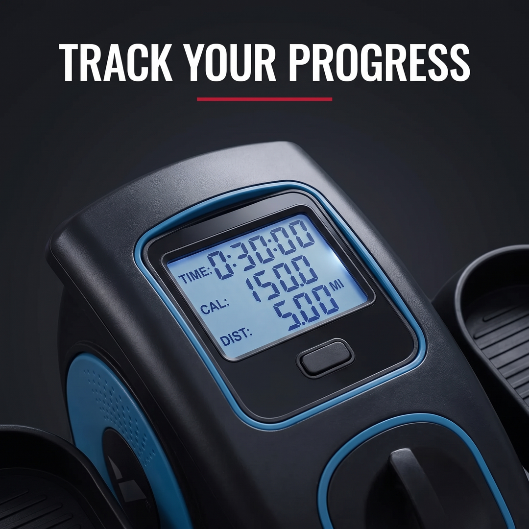 PHYSIOATHLETX Under Desk Elliptical Machine LCD display tracking feature