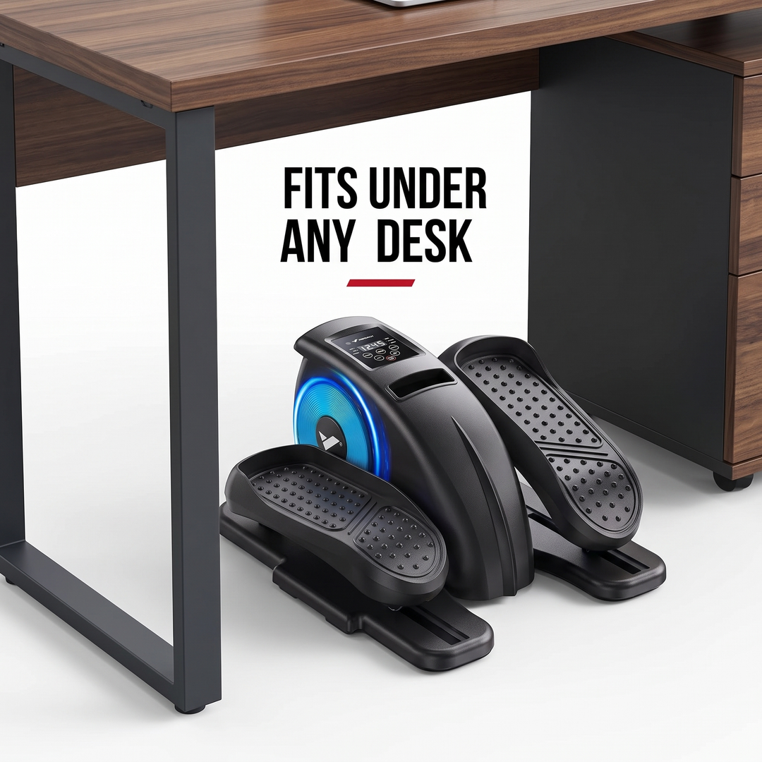 PHYSIOATHLETX Under Desk Elliptical Machine fits under any desk feature