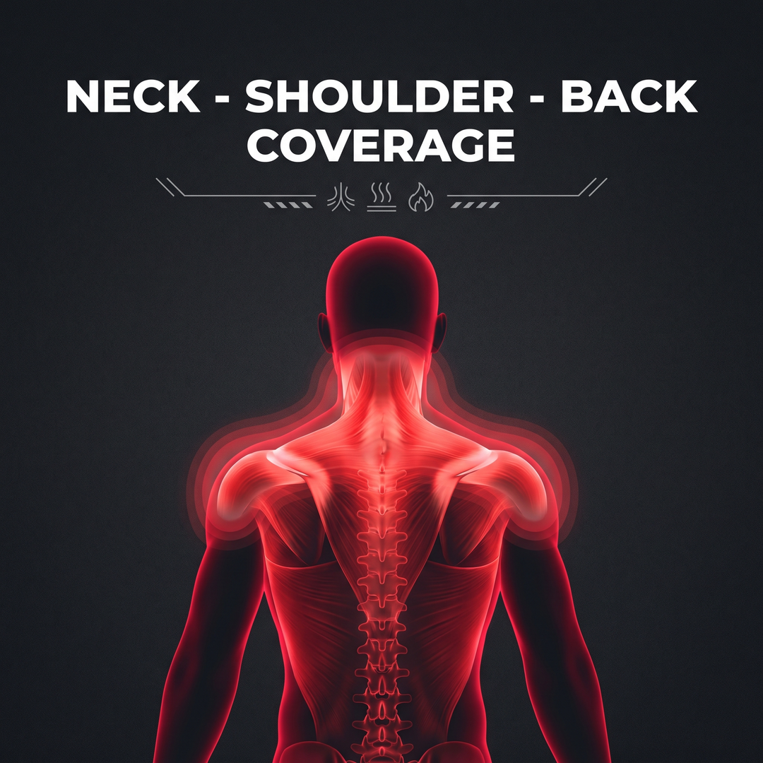 Weighted Heating Pad for Neck Shoulders Back Pain Relief 3 Heat Settings Electric Heat Pad Physiotherapy Recovery Home Use Gift for Women Men - Neck Shoulder Back Coverage Diagram