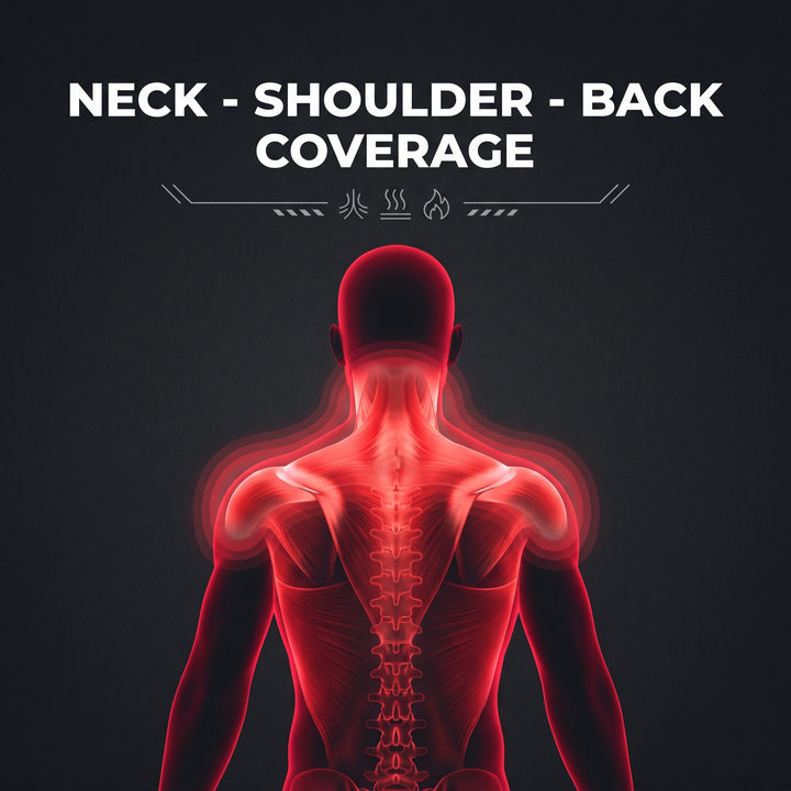 Weighted Heating Pad for Neck Shoulders Back Pain Relief 3 Heat Settings Electric Heat Pad Physiotherapy Recovery Home Use Gift for Women Men - Neck Shoulder Back Coverage Diagram