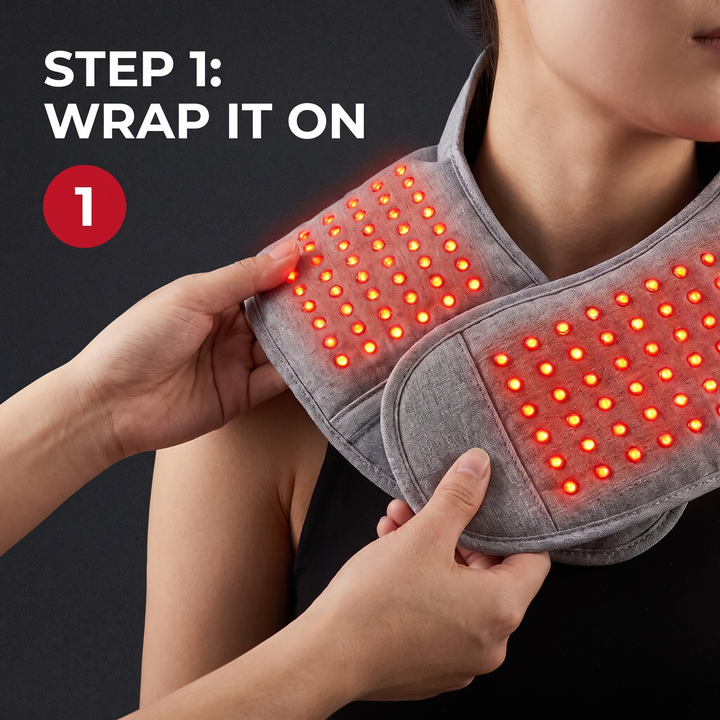 Weighted Heating Pad for Neck Shoulders Back Pain Relief 3 Heat Settings Electric Heat Pad Physiotherapy Recovery Home Use Gift for Women Men - How It Works Step 1 Wrap It On
