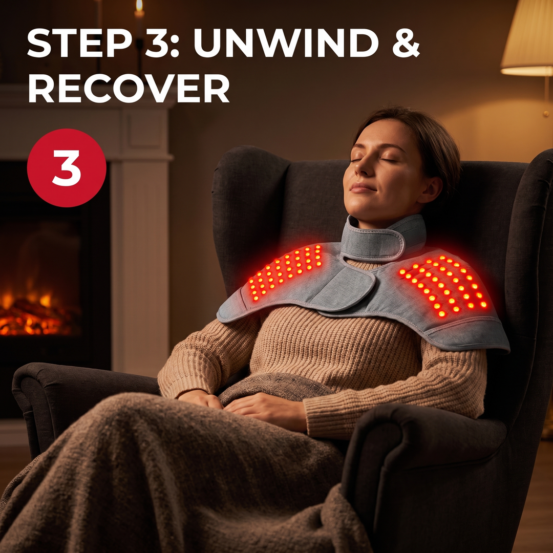 Weighted Heating Pad for Neck Shoulders Back Pain Relief 3 Heat Settings Electric Heat Pad Physiotherapy Recovery Home Use Gift for Women Men - How It Works Step 3 Unwind and Recover