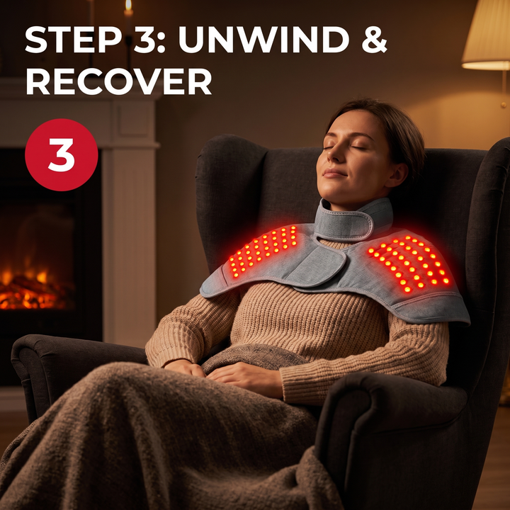 Weighted Heating Pad for Neck Shoulders Back Pain Relief 3 Heat Settings Electric Heat Pad Physiotherapy Recovery Home Use Gift for Women Men - How It Works Step 3 Unwind and Recover