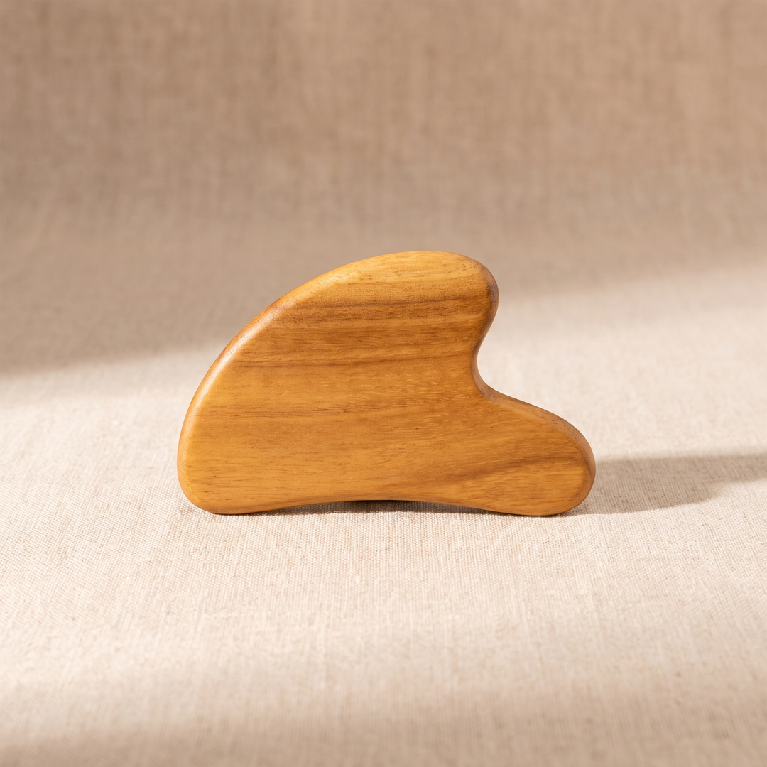 Natural wooden massage tool for muscle relaxation - front view