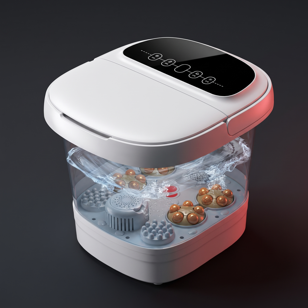 Portable Electric Foot Bath Spa with Heat Function Foot Soak Basin Massager Drainage Pipe Home Use Recovery Relaxation