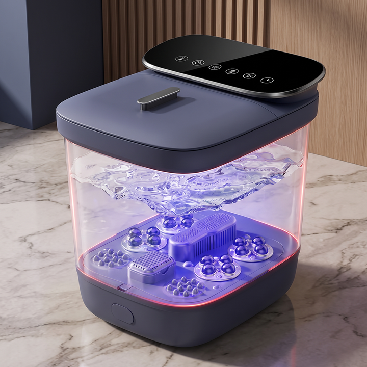 Portable Electric Foot Bath Spa with Heat Function Foot Soak Basin Massager Drainage Pipe Home Use Recovery Relaxation
