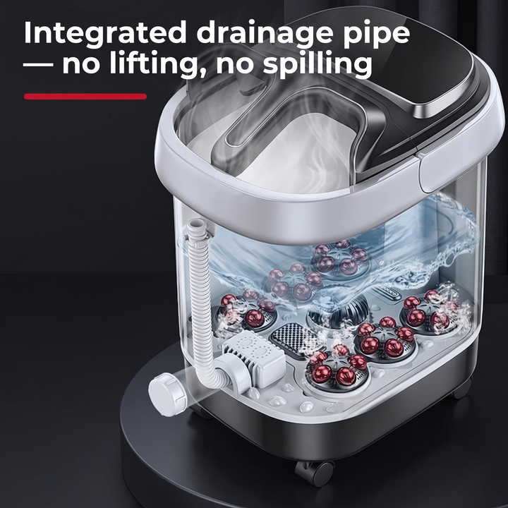 Portable Electric Foot Bath Spa with Heat Function Foot Soak Basin Massager Drainage Pipe Home Use Recovery Relaxation