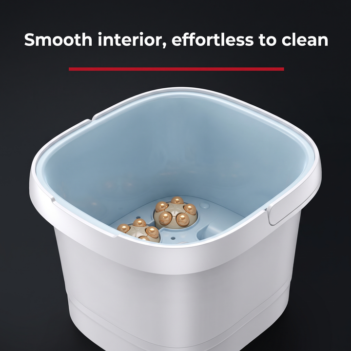 Portable Electric Foot Bath Spa with Heat Function Foot Soak Basin Massager Drainage Pipe Home Use Recovery Relaxation
