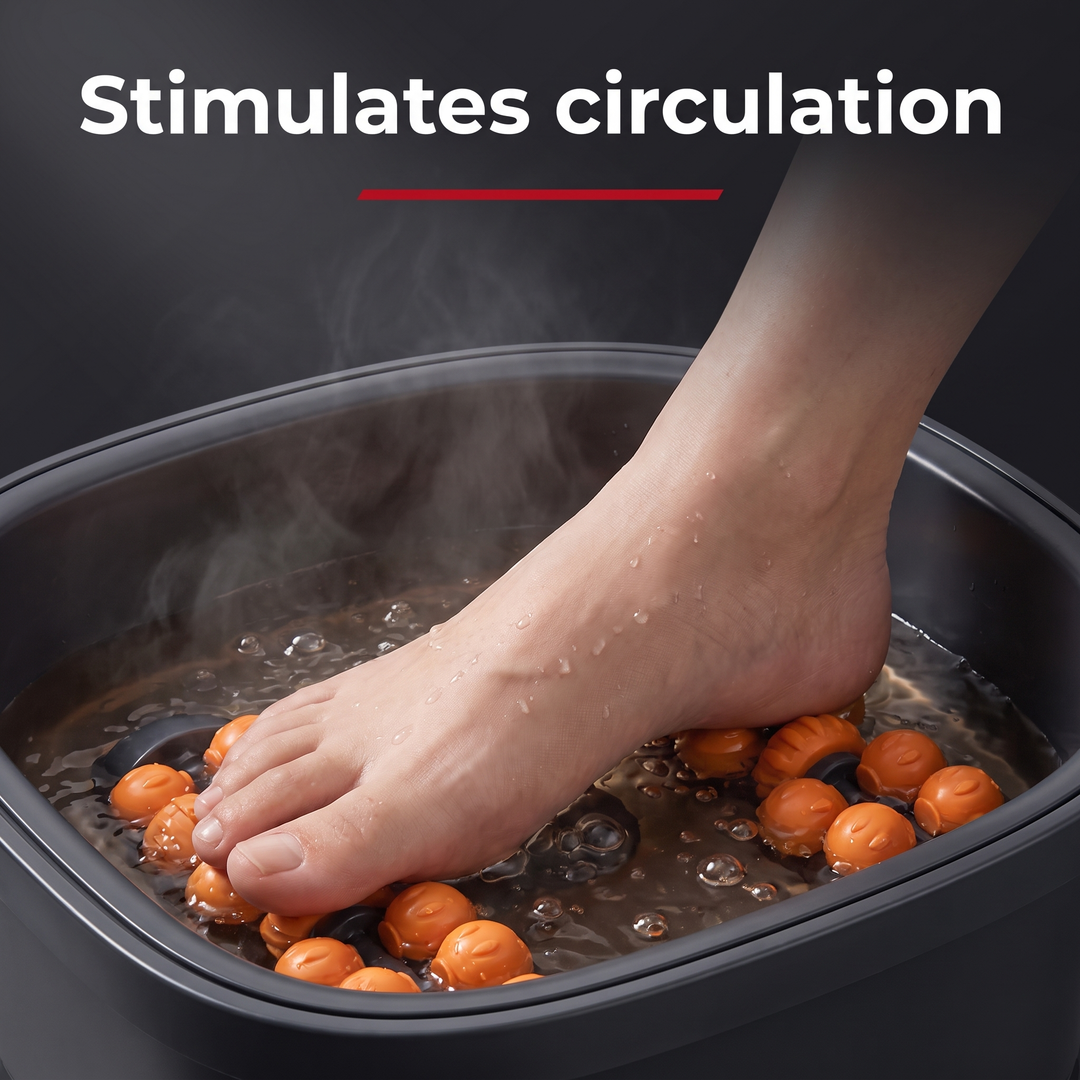 Portable Electric Foot Bath Spa with Heat Function Foot Soak Basin Massager Drainage Pipe Home Use Recovery Relaxation