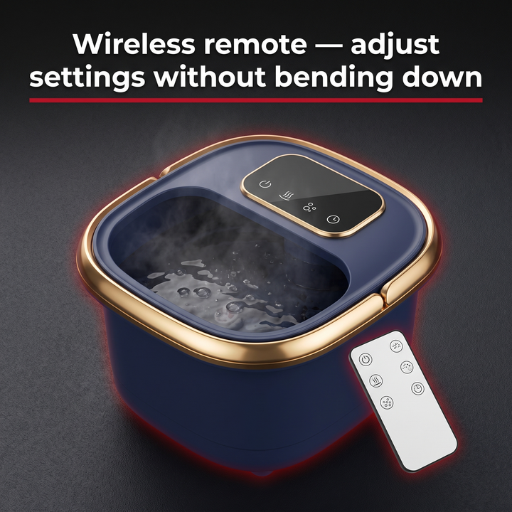 Portable Electric Foot Bath Spa with Heat Function Foot Soak Basin Massager Drainage Pipe Home Use Recovery Relaxation