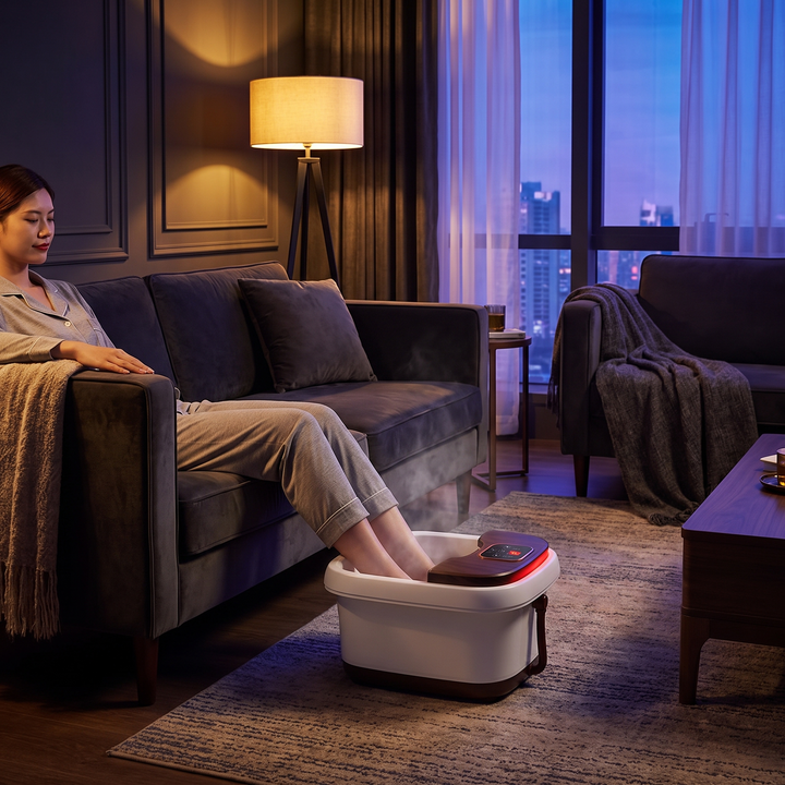 Portable Electric Foot Bath Spa with Heat Function Foot Soak Basin Massager Drainage Pipe Home Use Recovery Relaxation