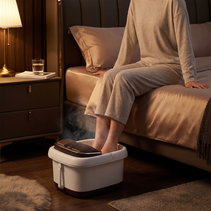 Portable Electric Foot Bath Spa with Heat Function Foot Soak Basin Massager Drainage Pipe Home Use Recovery Relaxation