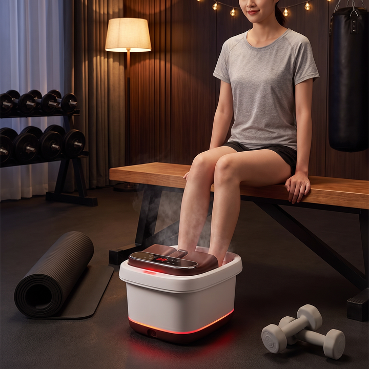 Portable Electric Foot Bath Spa with Heat Function Foot Soak Basin Massager Drainage Pipe Home Use Recovery Relaxation
