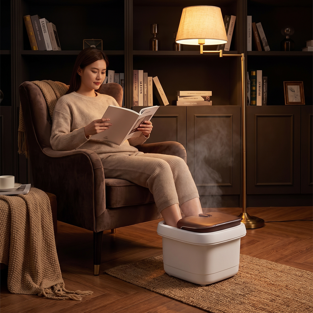 Portable Electric Foot Bath Spa with Heat Function Foot Soak Basin Massager Drainage Pipe Home Use Recovery Relaxation