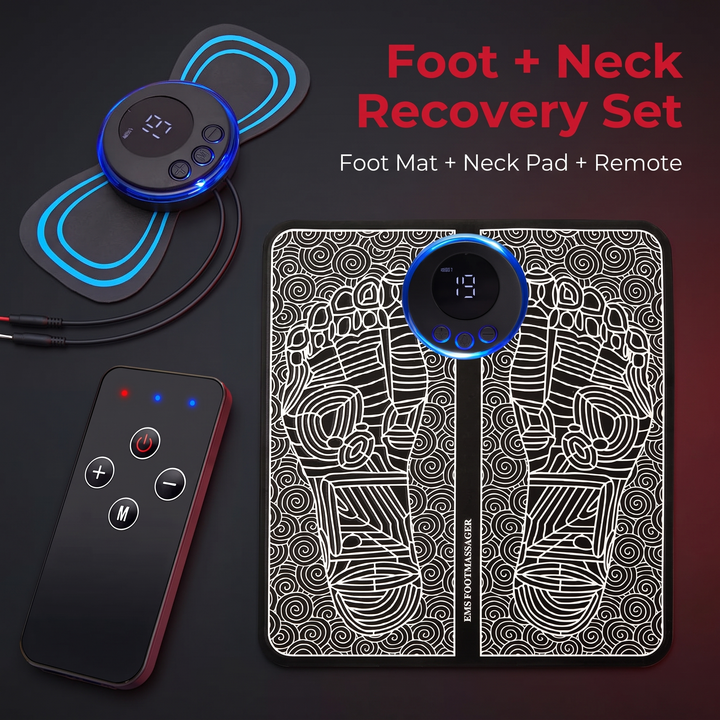 Portable EMS Foot Massager Pad – Foot &amp; Neck recovery set