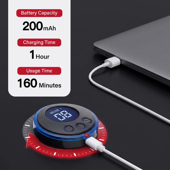 Portable EMS Foot Massager Pad – battery capacity and charging specs
