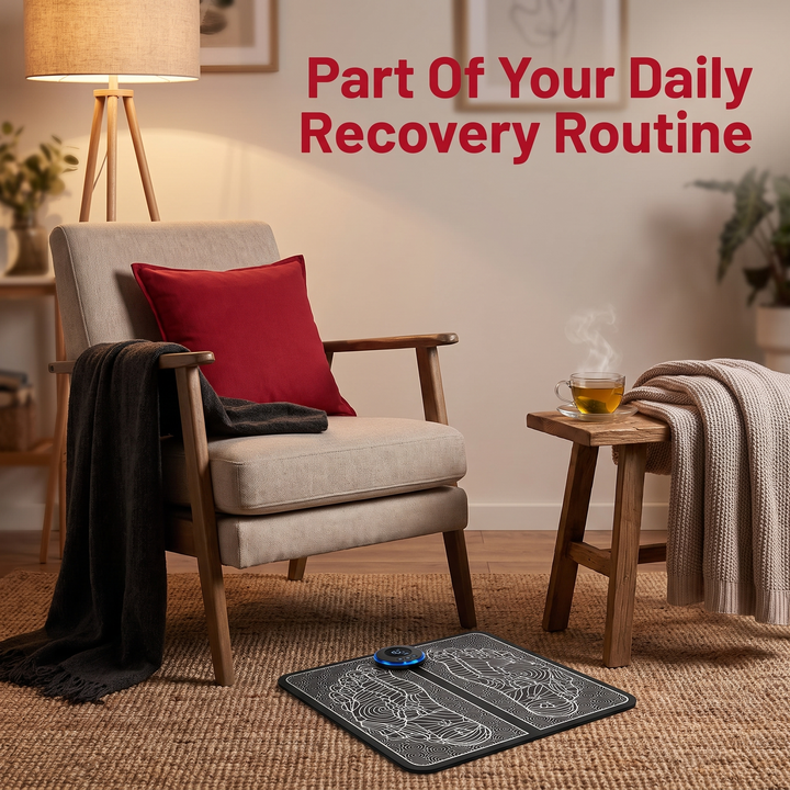 Portable EMS Foot Massager Pad – part of a daily recovery routine