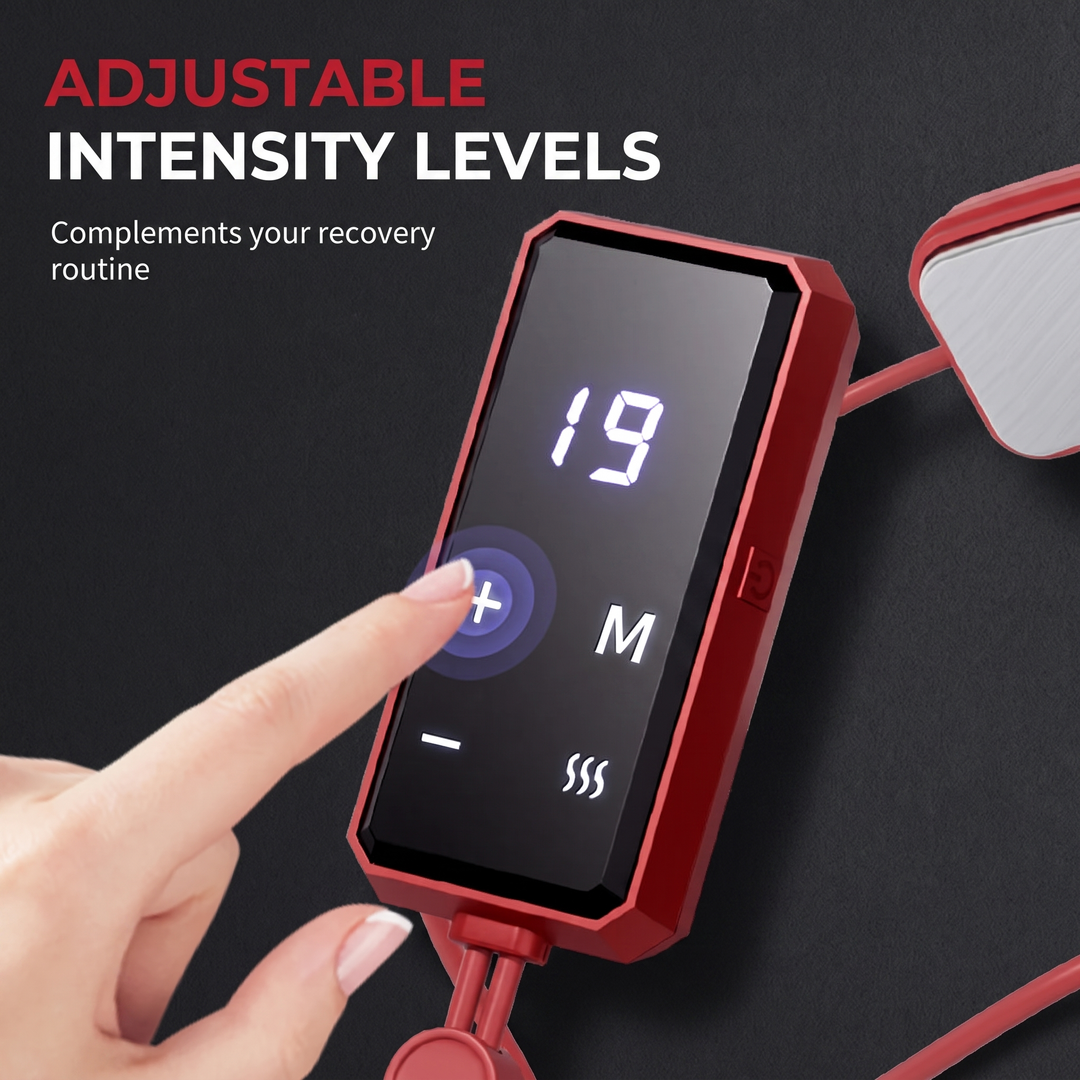 Portable EMS Neck Massager with Heat Wearable Electric Pulse Neck Massage Device Adjustable Intensity Multiple Modes Neck Shoulder Muscle Relief Recovery Home Office Use