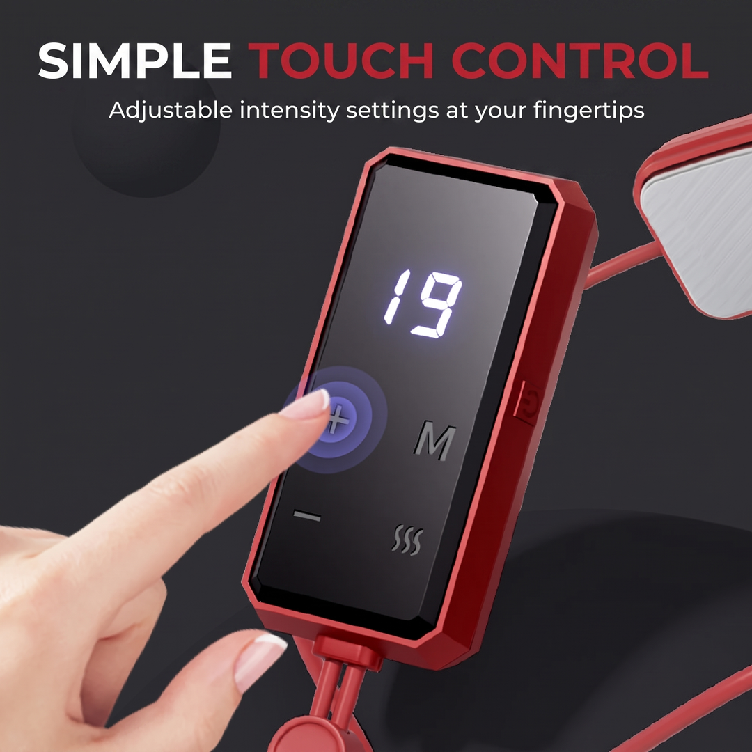 Portable EMS Neck Massager with Heat Wearable Electric Pulse Neck Massage Device Adjustable Intensity Multiple Modes Neck Shoulder Muscle Relief Recovery Home Office Use