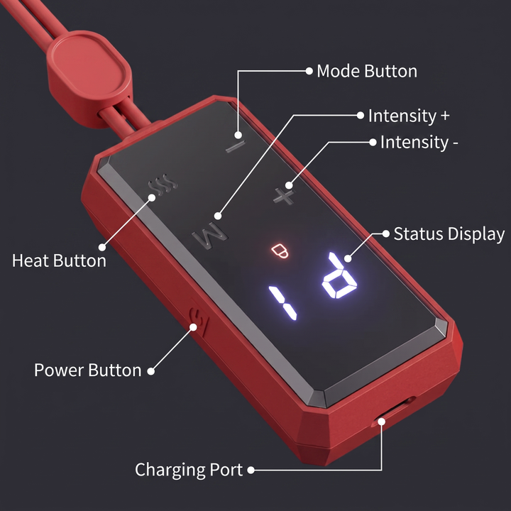 Portable EMS Neck Massager with Heat Wearable Electric Pulse Neck Massage Device Adjustable Intensity Multiple Modes Neck Shoulder Muscle Relief Recovery Home Office Use