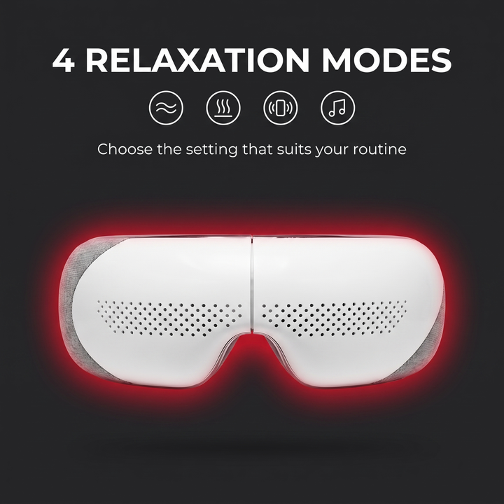 Portable Eye Massager with Bluetooth Music Heat Compression Vibration Sleep Eye Mask 4 Mode Eye Care Device for Relaxation Recovery