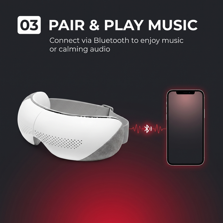 Portable Eye Massager with Bluetooth Music Heat Compression Vibration Sleep Eye Mask 4 Mode Eye Care Device for Relaxation Recovery