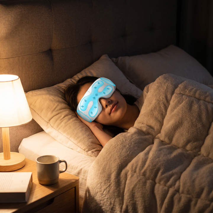 Portable Eye Massager with Bluetooth Music Heat Compression Vibration Sleep Eye Mask 4 Mode Eye Care Device for Relaxation Recovery