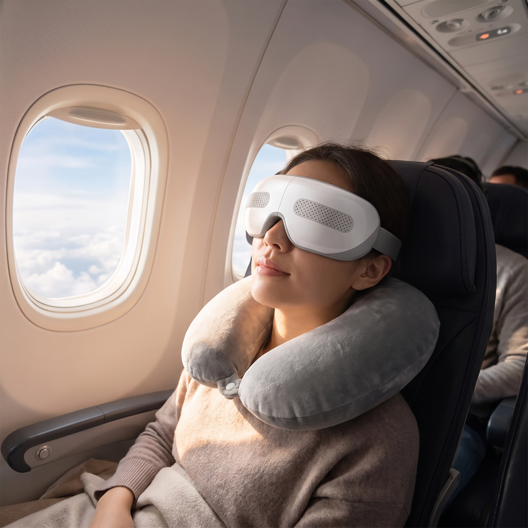 Portable Eye Massager with Bluetooth Music Heat Compression Vibration Sleep Eye Mask 4 Mode Eye Care Device for Relaxation Recovery