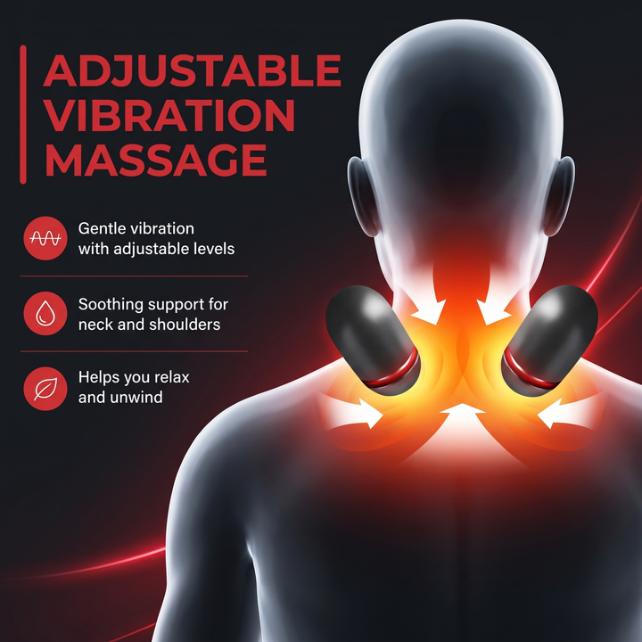 Portable Neck Massager Pillow with Heat Traction Cervical Support Shoulder Relief Recovery Device for Home Office Use