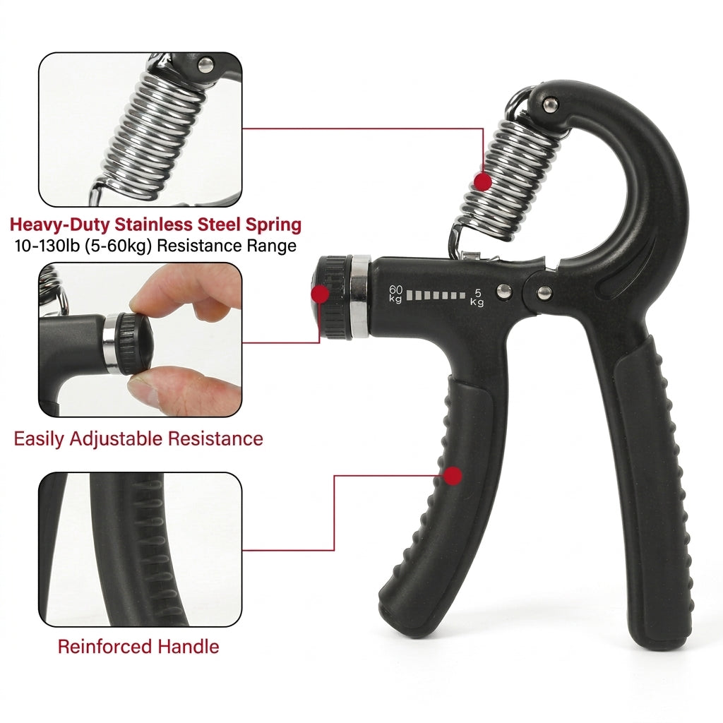 Adjustable Hand Grip Strengthener Forearm Finger Trainer Resistance Exercise Tool Rehabilitation Strength Home Gym Workout - product feature view 6