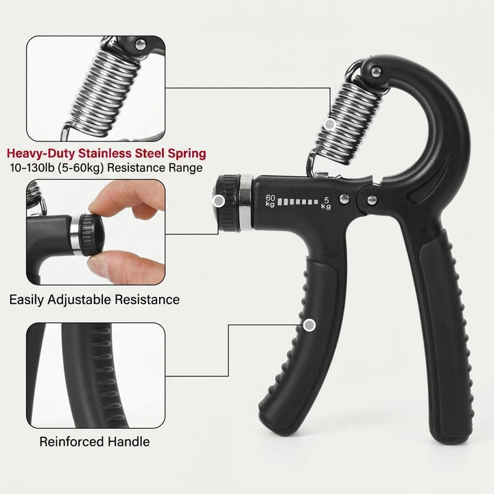 Adjustable Hand Grip Strengthener Forearm Finger Trainer Resistance Exercise Tool Rehabilitation Strength Home Gym Workout - product feature view 12