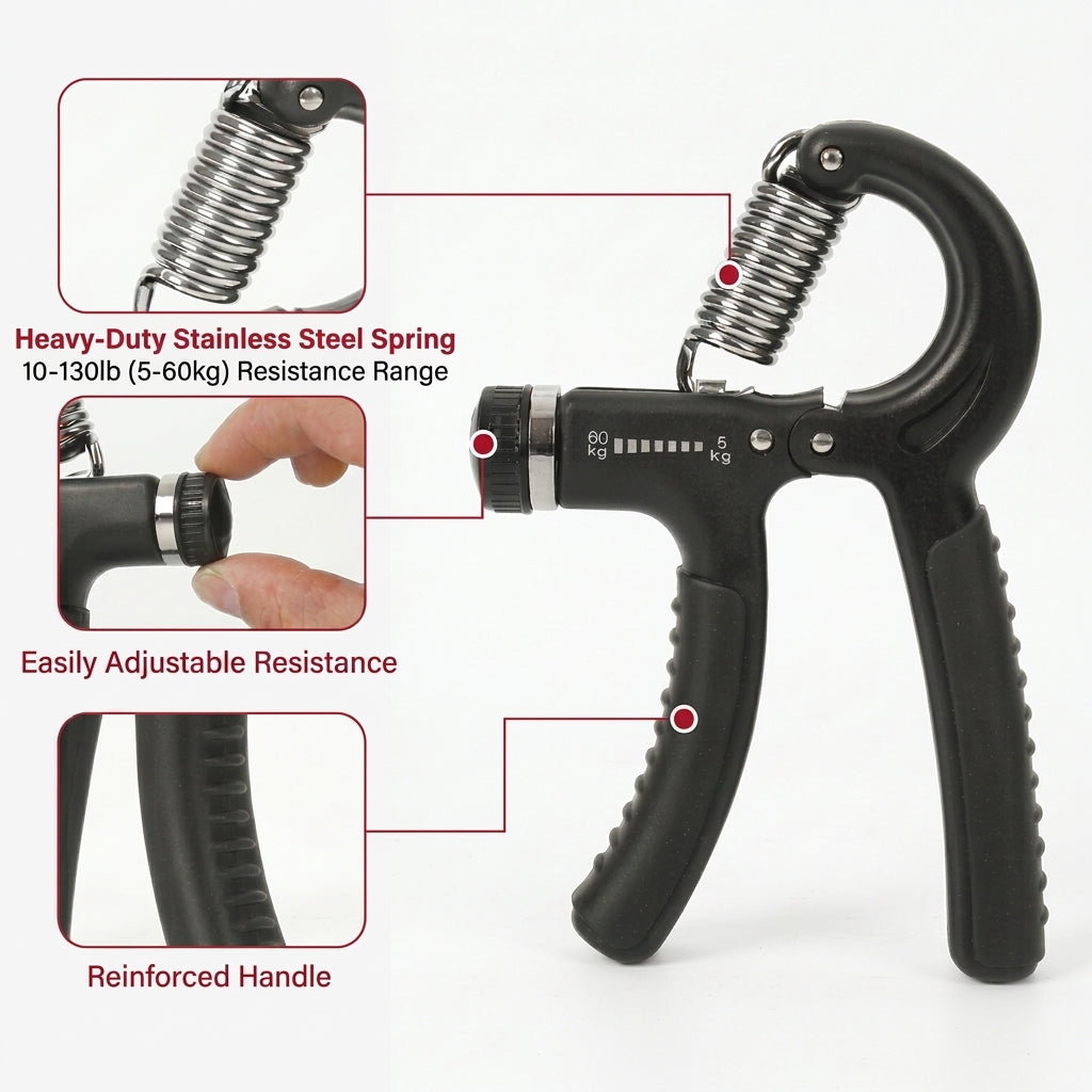 Adjustable Hand Grip Strengthener Forearm Finger Trainer Resistance Exercise Tool Rehabilitation Strength Home Gym Workout - product feature view 2