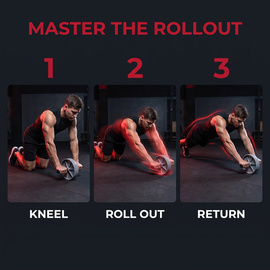 Professional Ab Roller Wheel Core Trainer Non-Slip Abdominal Exercise Wheel Home Gym Workout Equipment for Core Stability Strength Training