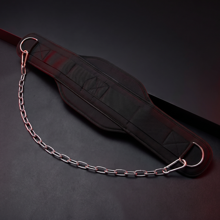 Professional Dip Belt with Chain Weight Lifting Belt for Pull Ups Dips Strength Training Bodybuilding Home Gym Fitness Weighted Belt