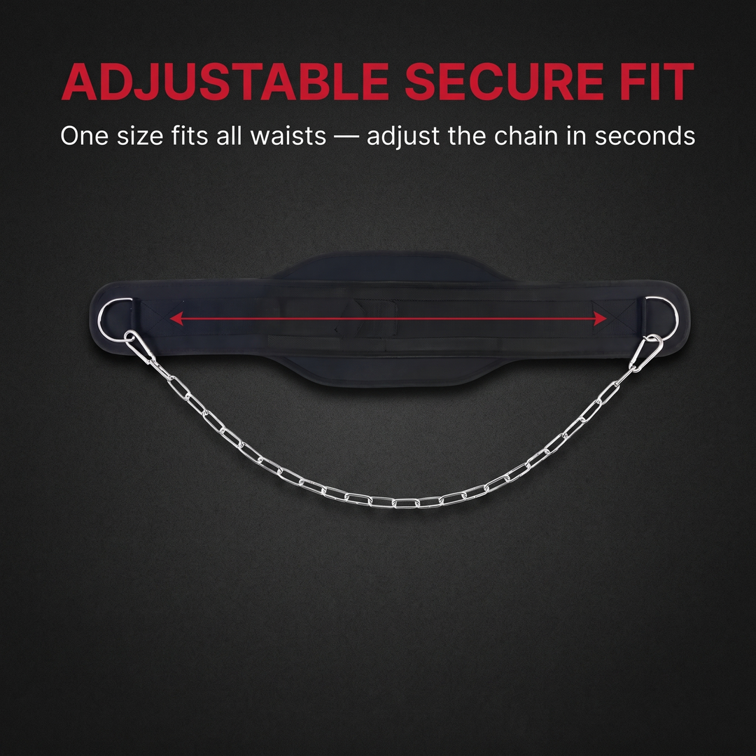 Professional Dip Belt with Chain Weight Lifting Belt for Pull Ups Dips Strength Training Bodybuilding Home Gym Fitness Weighted Belt