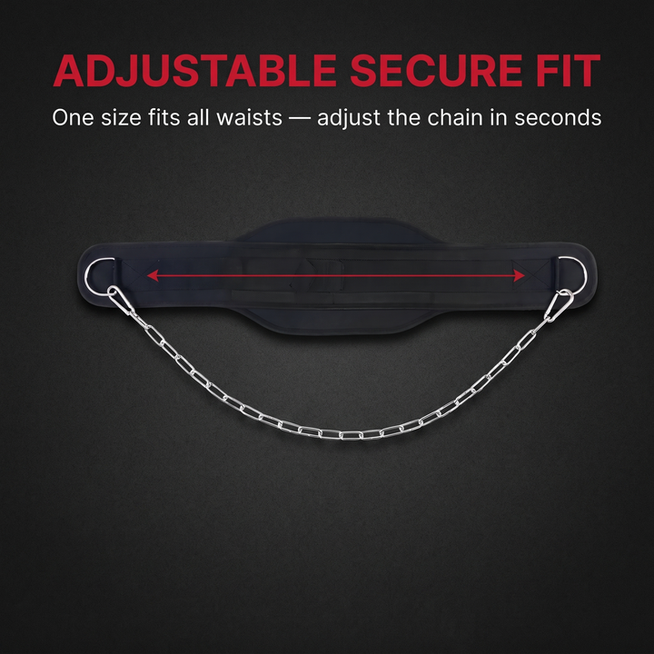 Professional Dip Belt with Chain Weight Lifting Belt for Pull Ups Dips Strength Training Bodybuilding Home Gym Fitness Weighted Belt