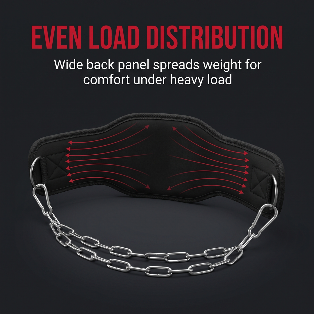 Professional Dip Belt with Chain Weight Lifting Belt for Pull Ups Dips Strength Training Bodybuilding Home Gym Fitness Weighted Belt