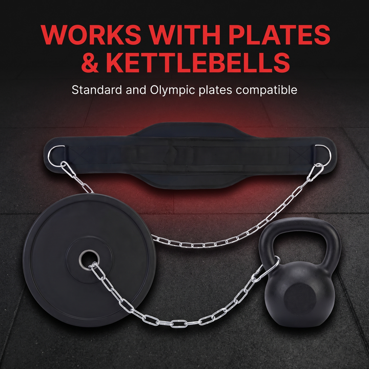 Professional Dip Belt with Chain Weight Lifting Belt for Pull Ups Dips Strength Training Bodybuilding Home Gym Fitness Weighted Belt