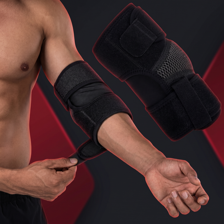 Professional Elbow Brace Compression Sleeve with Adjustable Support Strap for Sports Recovery and Rehabilitation