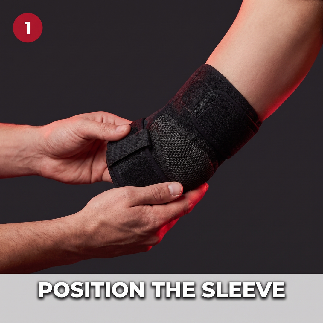 Professional Elbow Brace Compression Sleeve with Adjustable Support Strap for Sports Recovery and Rehabilitation