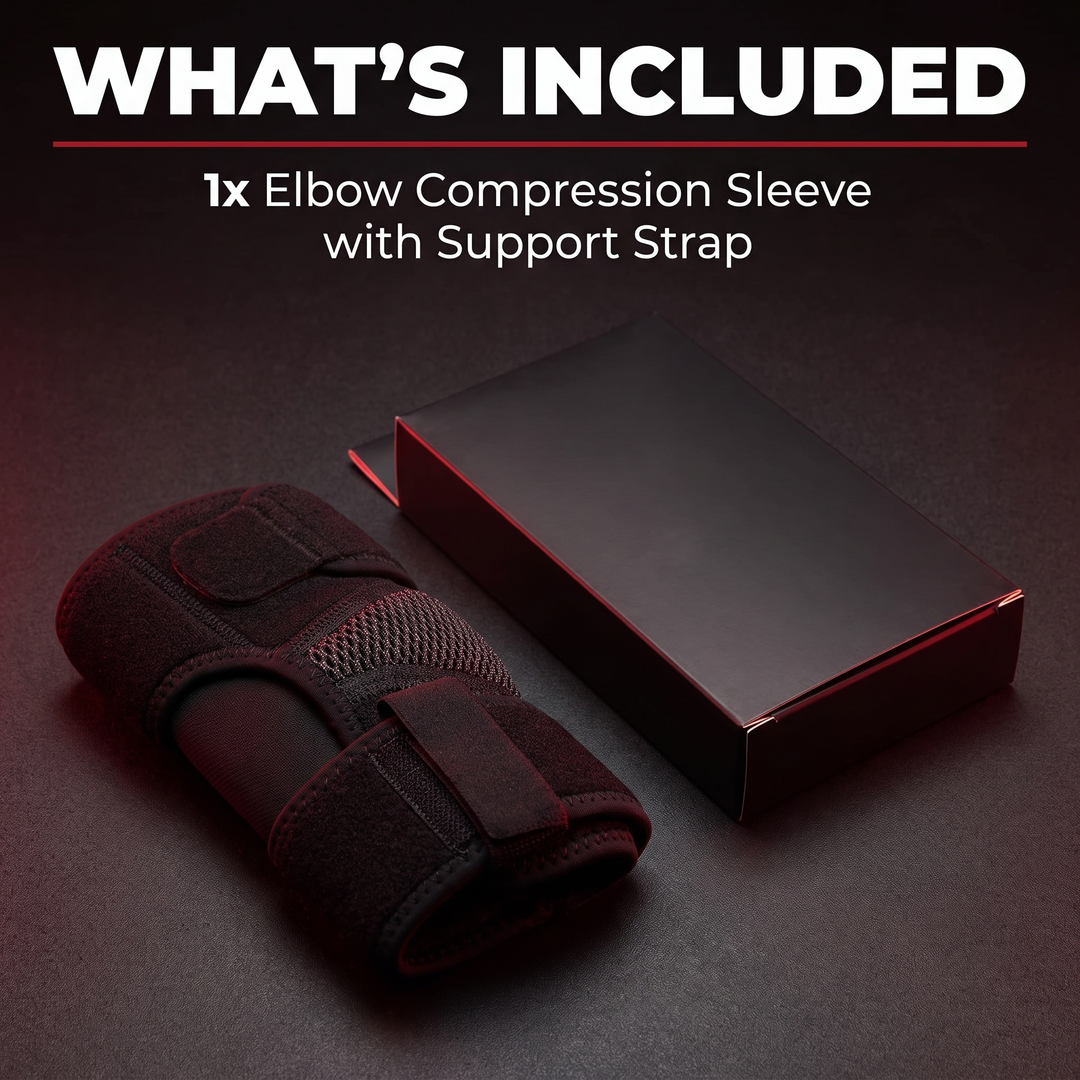 Professional Elbow Brace Compression Sleeve with Adjustable Support Strap for Sports Recovery and Rehabilitation