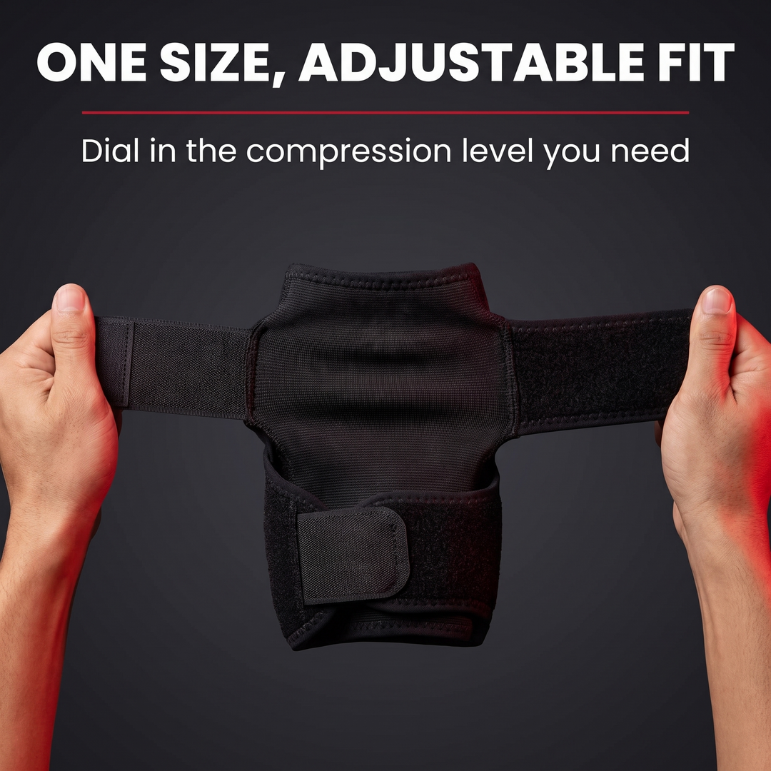 Professional Elbow Brace Compression Sleeve with Adjustable Support Strap for Sports Recovery and Rehabilitation