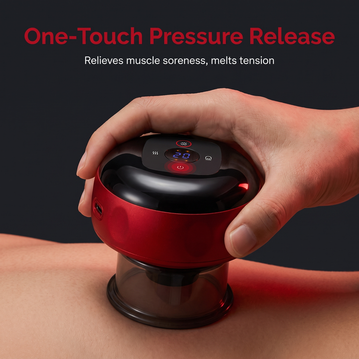 Professional Electric Cupping Massager with Heat and Suction Back Neck Shoulder Muscle Relief Adjustable Suction Cup Therapy Device Home Recovery