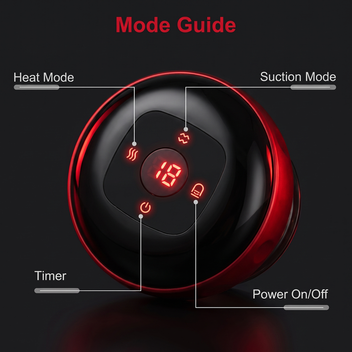 Professional Electric Cupping Massager with Heat and Suction Back Neck Shoulder Muscle Relief Adjustable Suction Cup Therapy Device Home Recovery