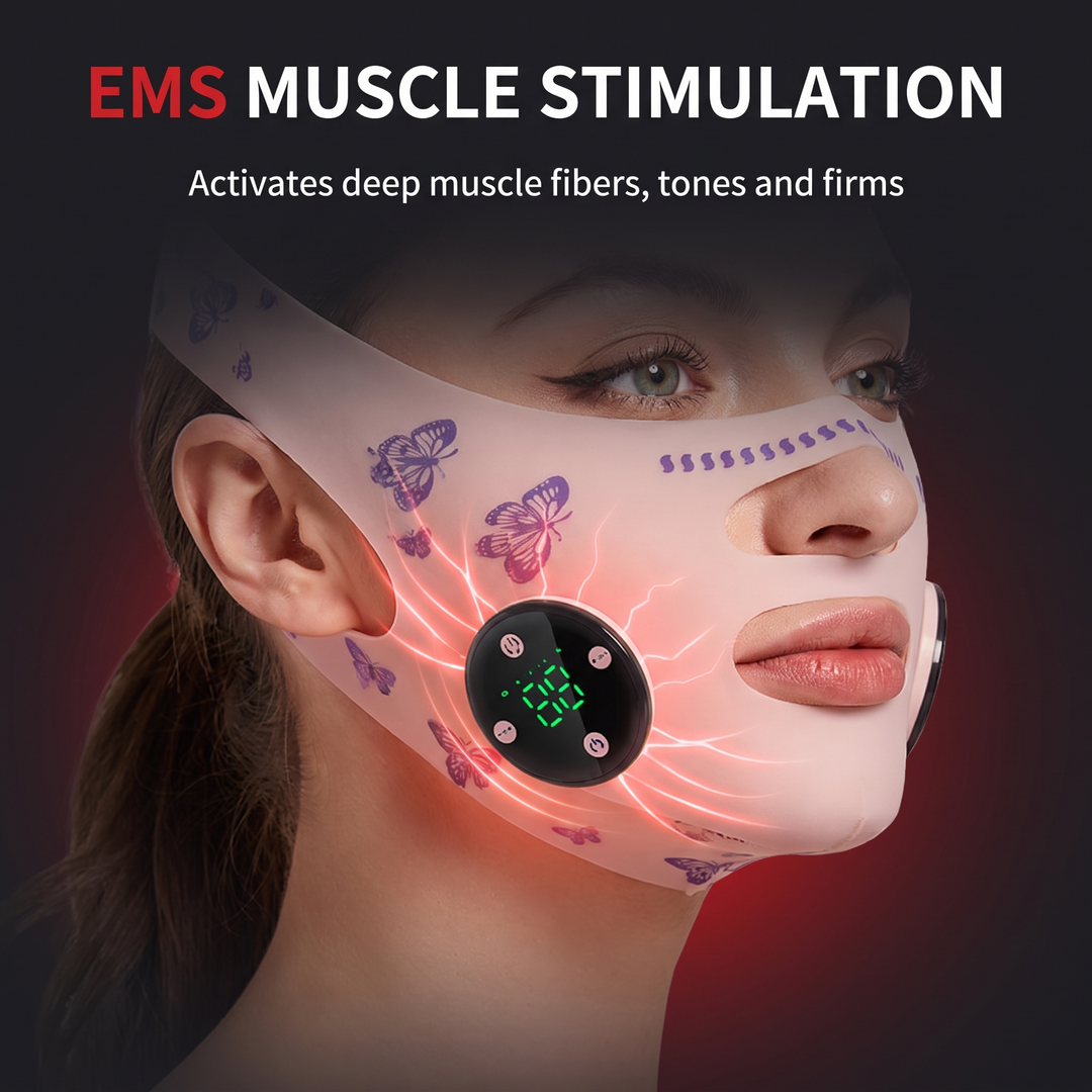 Professional EMS Face Lifting Strap Chin Jaw Contouring Facial Toning Device Portable Skin Firming Face Sculpting Bandage for Daily Skincare Routine