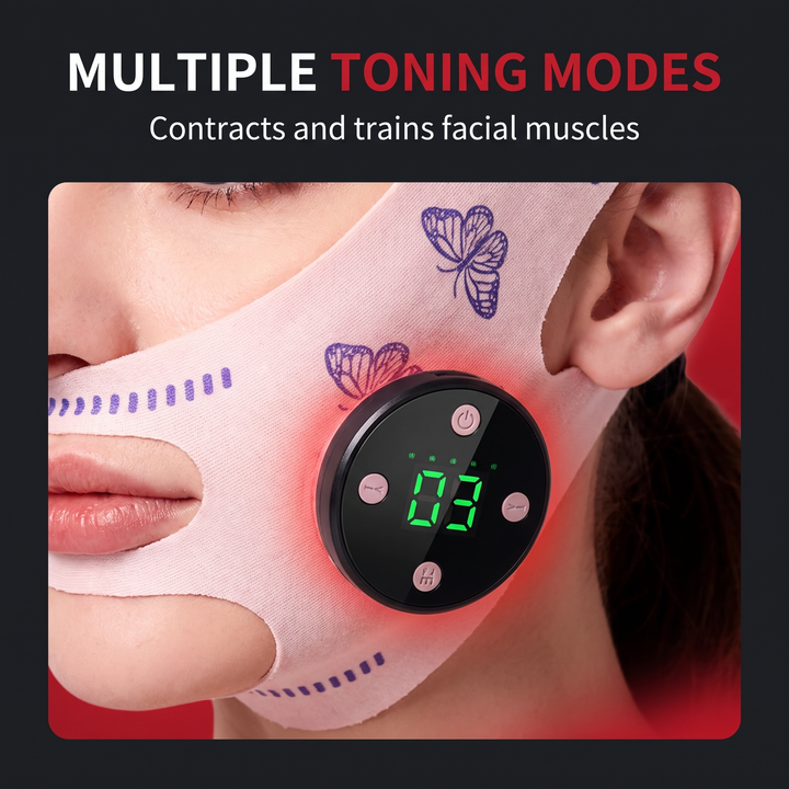 Professional EMS Face Lifting Strap Chin Jaw Contouring Facial Toning Device Portable Skin Firming Face Sculpting Bandage for Daily Skincare Routine