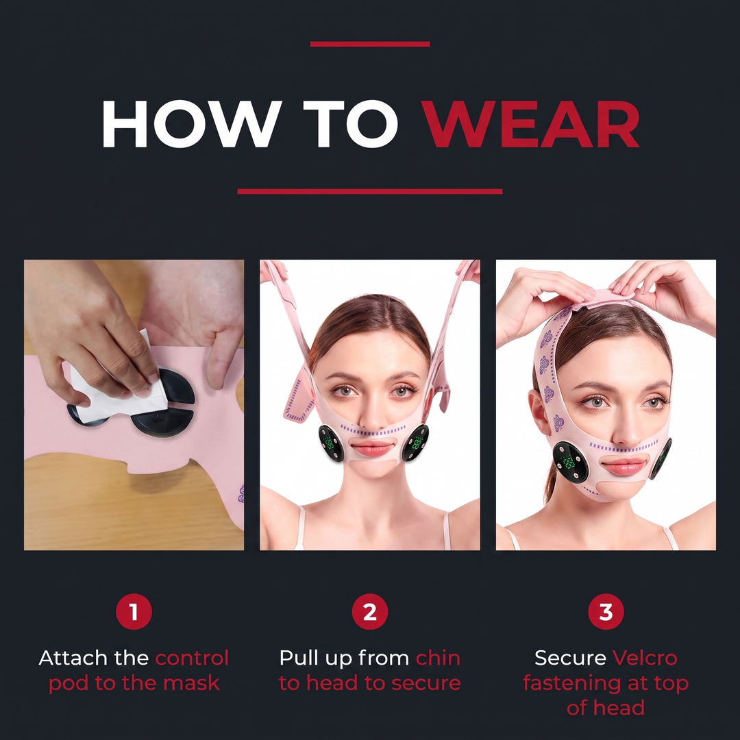 Professional EMS Face Lifting Strap Chin Jaw Contouring Facial Toning Device Portable Skin Firming Face Sculpting Bandage for Daily Skincare Routine