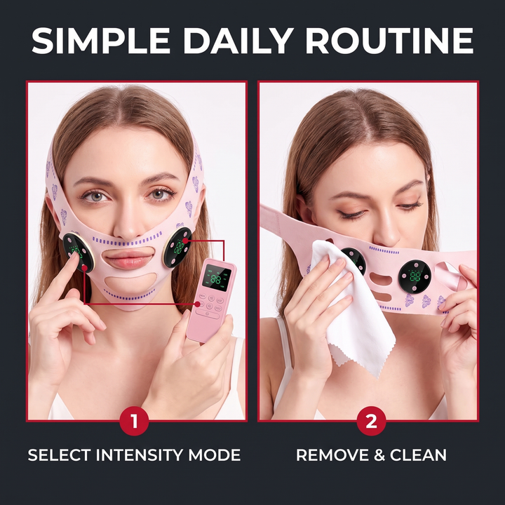Professional EMS Face Lifting Strap Chin Jaw Contouring Facial Toning Device Portable Skin Firming Face Sculpting Bandage for Daily Skincare Routine